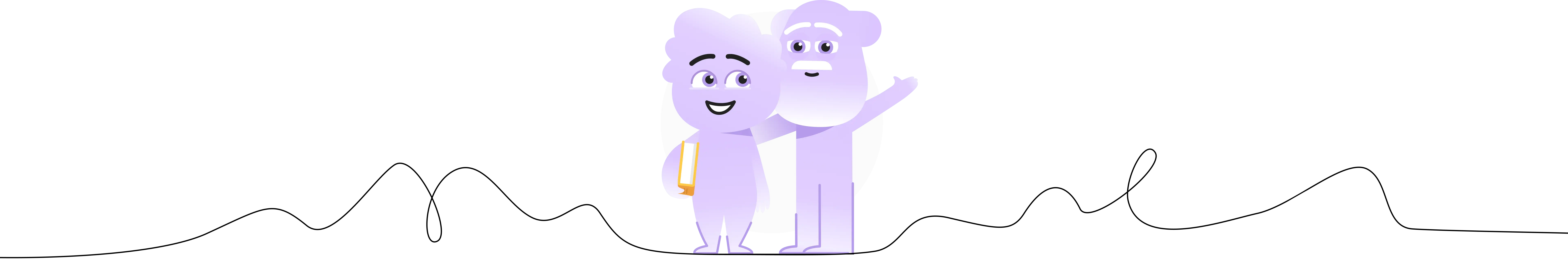 Illustrated character of an old happy couple