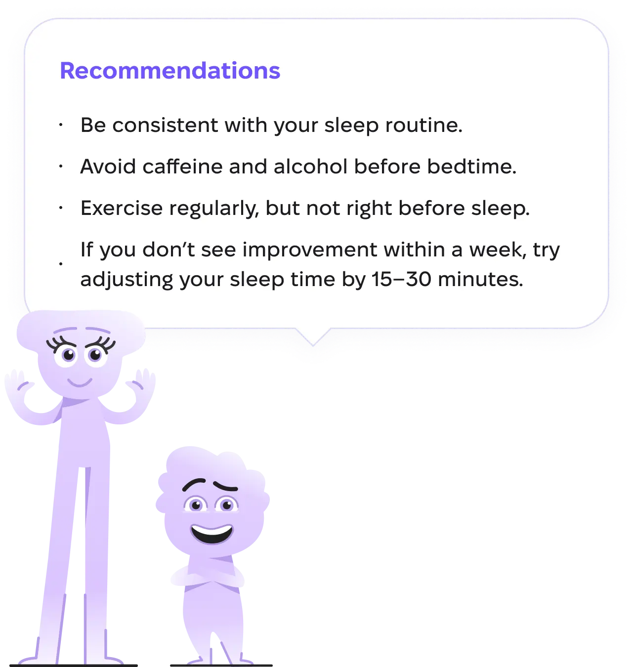 example of recomendations